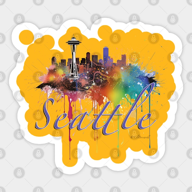 Seattle Washington Sticker by Urban Archeology Shop Gallery